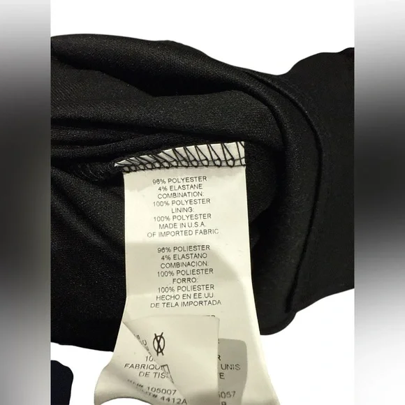 NWT Marina boat neck jersey long beaded sleeve back slit sheath black Dress - Picture 10 of 11